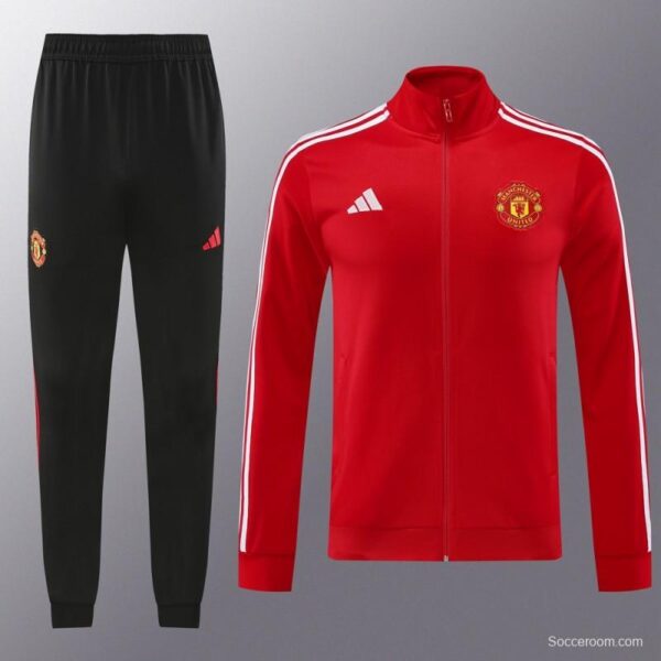 24/25 Manchester United Red Full Zipper Jacket +Long Pants - Image 16