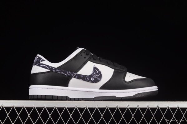 NIKE SB DUNK Low Black Paisley Black and White Panda Cashew Flower SB Buckle Shredded Backboard Fashion Casual Sneakers DH4401-100 - Image 15