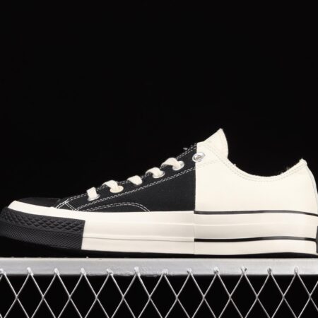 Converse Restructured Chuck 1970 White spliced black and white vulcanized low-top leisure sports shoes 168624C