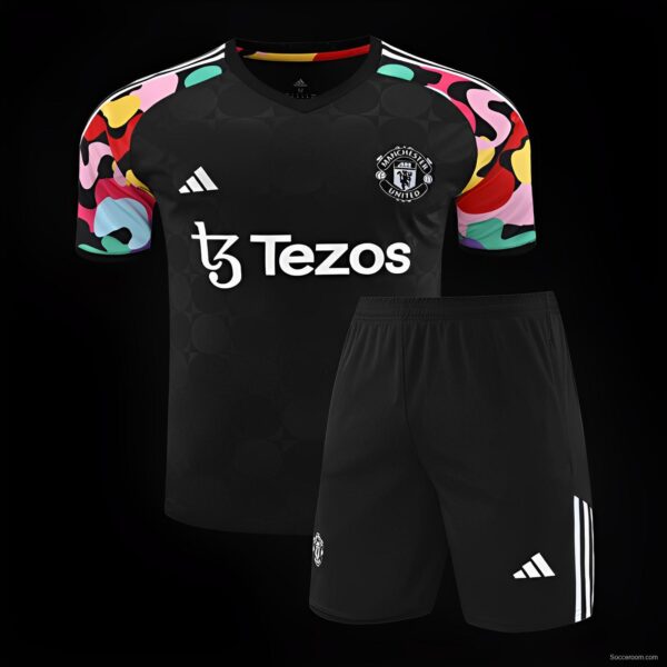 24/25 Manchester United Black Short Sleeve Jeresy+Shorts - Image 21