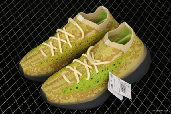 Adidas Yeezy Boost 380 Hylte Glow FZ4990 Kanye jointly limited coconut 380 fluorescent yellow luminous running shoes - Image 11