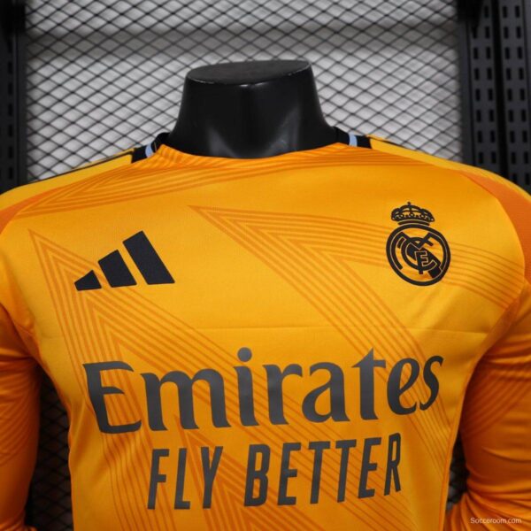 Player Version 24/25 Real Madrid Away Orange Long Sleeve Jersey - Image 2