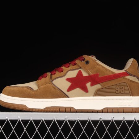 Human MAdidase Bape Sta Sk8 To Nigo trend godfather Nigo brand ape head classic skateboard shoes 1G801009I brown red leisure sports shoes