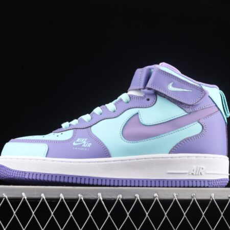 NIKE Air Force 1 Mid sells blue and purple color Zhongbang leisure board shoes CV3039-107overseas