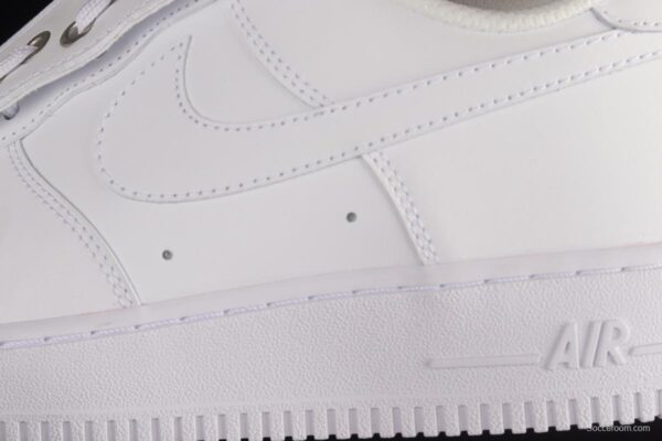 NIKE Air Force 1'07 Low Shroud zipper all white low-top casual sneakers DC8875-100 - Image 7