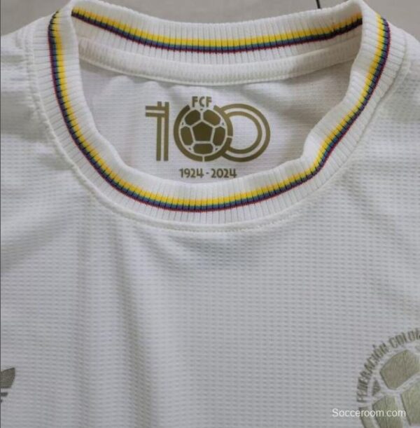 2024 Colombia White 100Th Anniversary Long Sleeve Jersey - Image 3