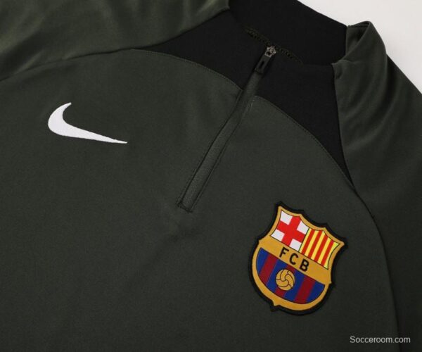 23/24 Barcelona Dark Green Half Zipper Jacket+Pants - Image 18