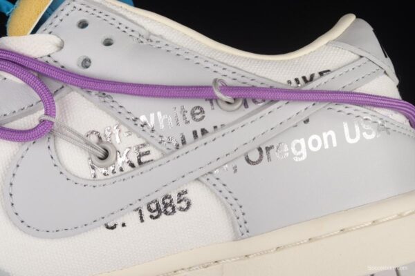 OFF-White x NIKE DUNK Low OW gray SB buckle rebound fashion casual board shoes DM1602-125 - Image 6