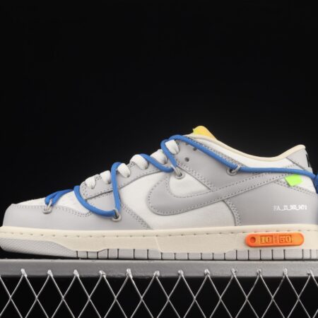 OFF-White x NIKE DUNK Low OW white gray leisure sports skateboard shoes DM1602-112