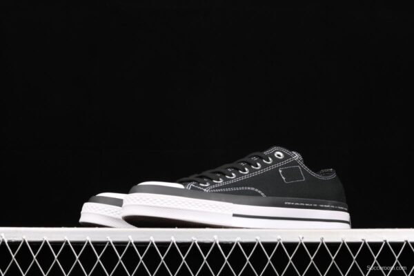 Fragment x Moncler x Converse 1970 S Fujiwara Hiroshi Fujiwara Lightning co-signed Chen Weiting with the same style collision graffiti classic low-top canvas shoes 169069C - Image 13