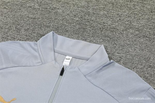 24/25 AC Milan Grey Half Zipper Jacket+Long Pants - Image 13
