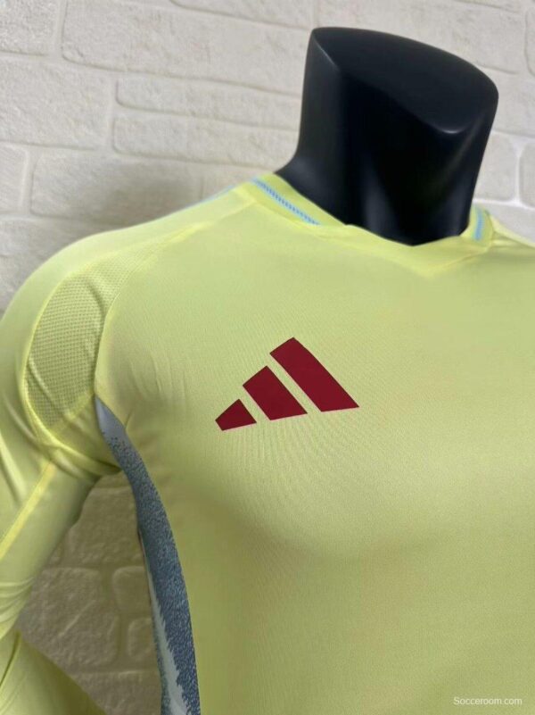 Player Version 2024 Spain Away Yellow Long Sleeve Jersey - Image 5