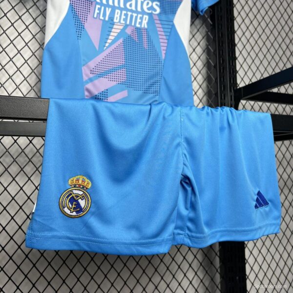 24/25 Kids Real Madrid Blue Goalkeeper Jersey - Image 5