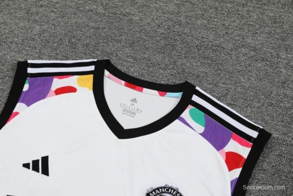 24/25 Manchester United White Vest Jeresy+Shorts - Image 10