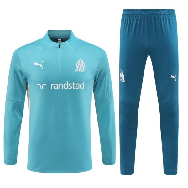24/25 Olympique Marseille Lake Green Half Zipper Jacket+Long Pants - Image 20
