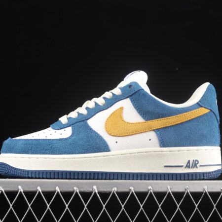 NIKE Air Force 1x07 Low blue, white and yellow color low-top casual board shoes BQ8988-103