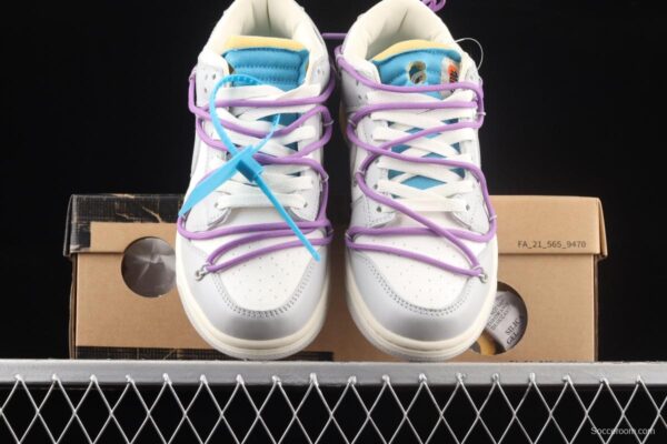 OFF-White x NIKE DUNK Low OW gray SB buckle rebound fashion casual board shoes DM1602-125 - Image 13