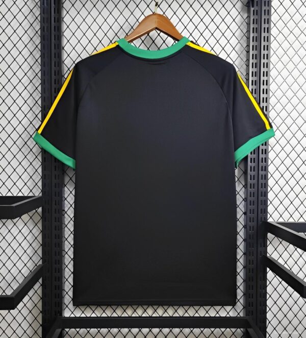 2024 Jamaica Adicolor Classics 3 Stripes Black T-Shirt - Image 2