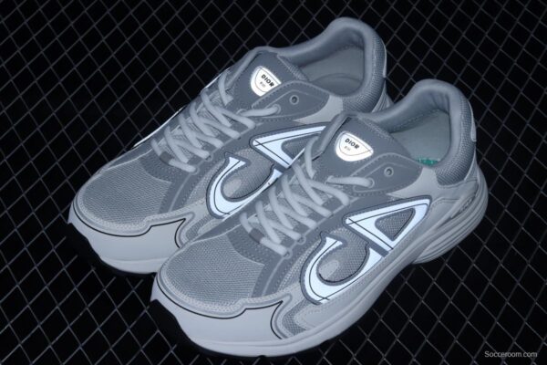Dior B30 Microfiber Mesh B30 CD series sports shoes LY66140 Grey/White - Image 10