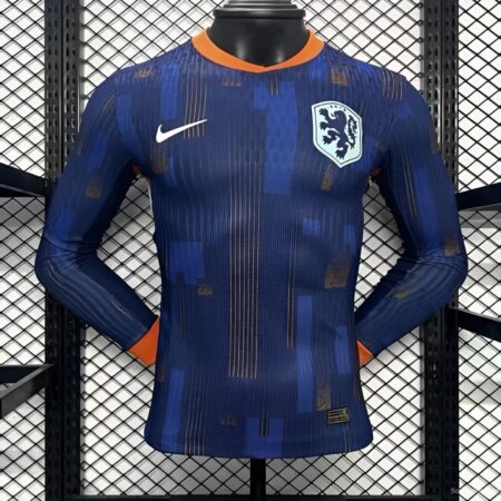 Player Version 2024 Netherlands Away Long Sleeve Jersey