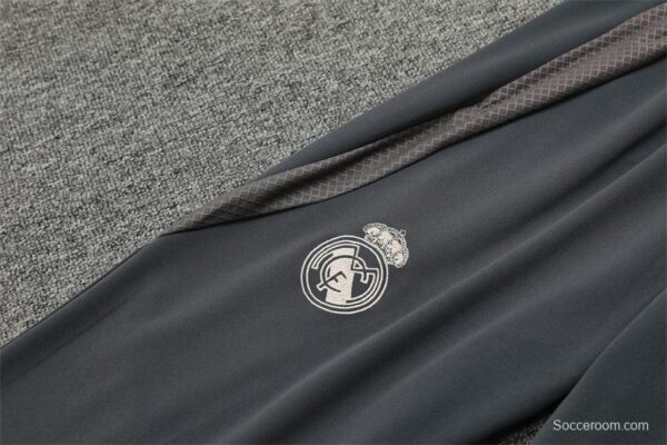 24/25 Real Madrid Khaki Half Zipper Jacket+Long Pants - Image 6