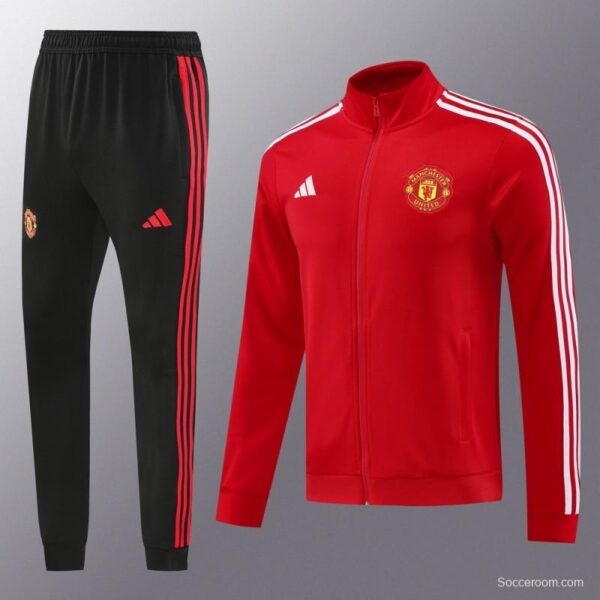 24/25 Manchester United Red Full Zipper Jacket +Long Pants - Image 15
