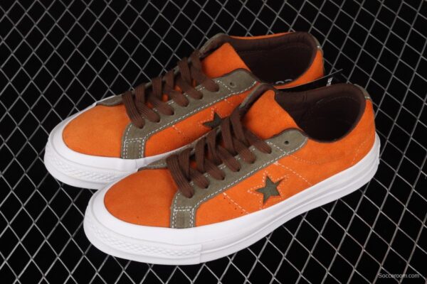 Converse One Star Converse dirty orange-green fur-turned one-star low-top board shoes 161617C - Image 9