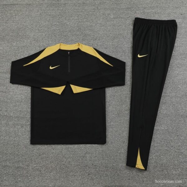 24/25 Nike Black/Golden Half Zipper Jacket+Long Pants - Image 22