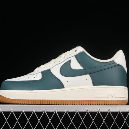 NIKE Air Force 1x07 Low rice white, dark green, low-top casual board shoes AQ2312-306