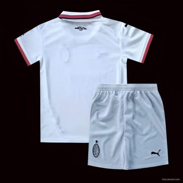 24/25 Kids AC Milan Away  White Jersey - Image 2