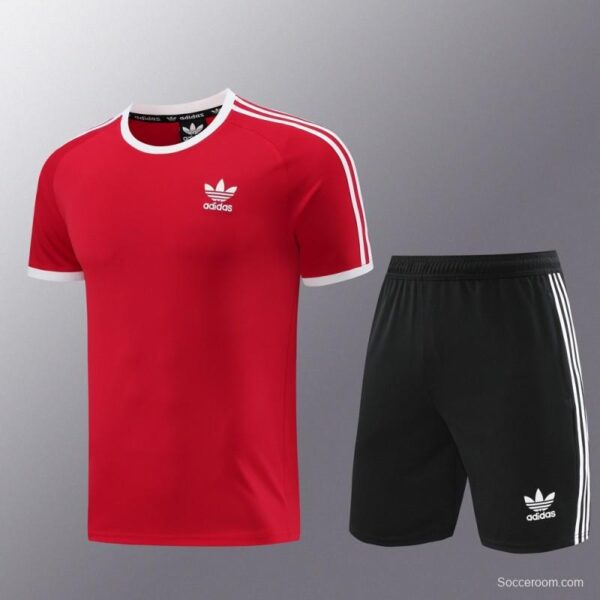 24/25 Adidas Original Red Short Sleeve Jersey+Shorts - Image 18