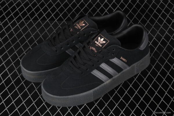 Adidas Sambarose G54523 clover retro frosted black thick soles high board shoes - Image 8