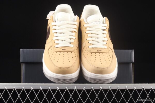 NIKE Air Force 11607 Low Manchester Bee khaki brown Manchester bee suede low-top casual board shoes DC1939-200 - Image 12