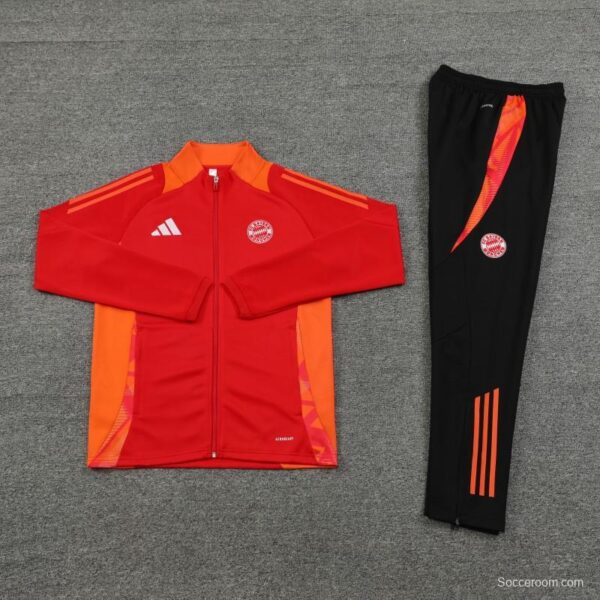 24/25 Bayern Munich Red Full Zipper Jacket +Long Pants - Image 12