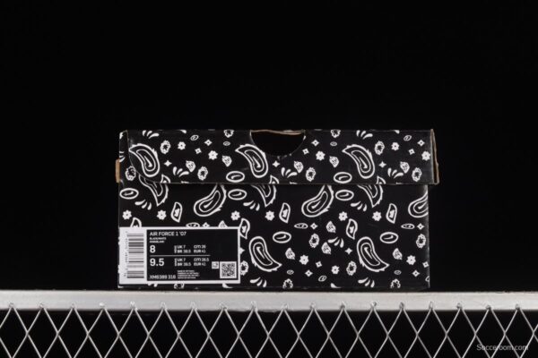 NIKE Air Force 1'07 Low Black and White Cashew Flower Low Casual Sneakers XM6389-316 - Image 11