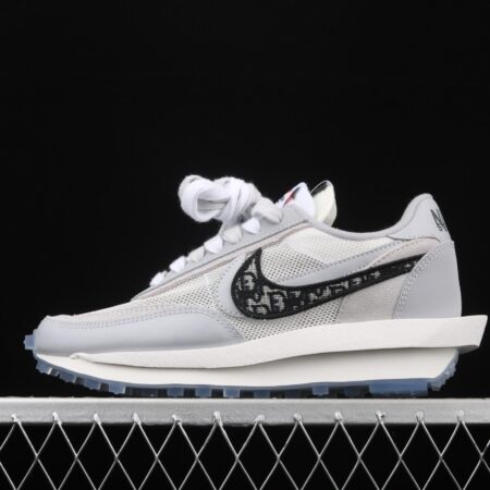 Dior x Sacai x NIKE LVD Waffle Daybreak co-signed catwalk style double hook Swoosh running shoes BV0073-068,