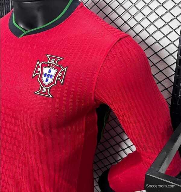 Player Version 2024 Portugal Home Long Sleeve Jersey - Image 4