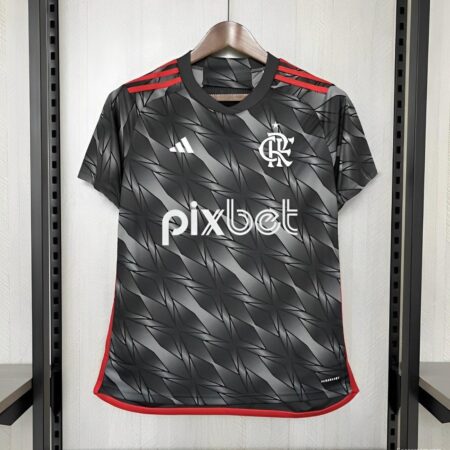 24/25 Womens Flamengo Third Black Jersey With Full Sponsor