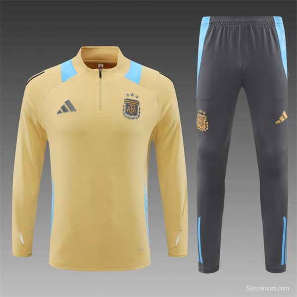 2024 Argentina Golden Half Zipper Jacket+Long Pants - Image 18
