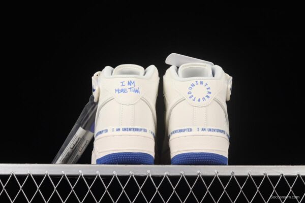 Uninterrupted x NIKE Air Forece 1107Mid MORE THAN Mibao Blue signature graffiti to help Mantianxing 3M reflective leisure board shoes NU3060-686 - Image 14
