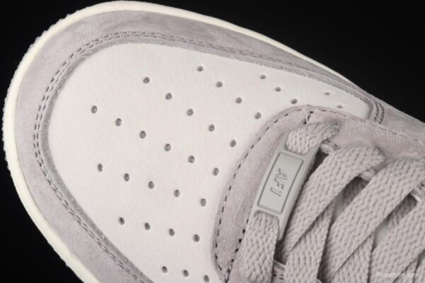 NIKE Air Force 11607 Low white and gray stitched suede color matching low-top casual board shoes DW0831-896 - Image 10