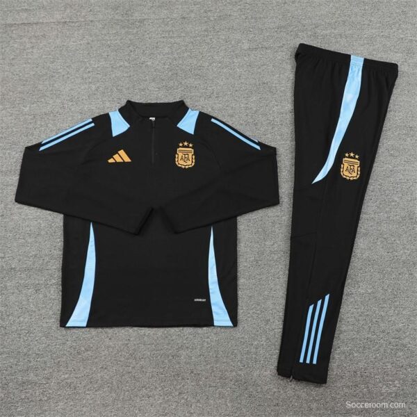 2024 Argentina Black Half Zipper Jacket+Long Pants - Image 14