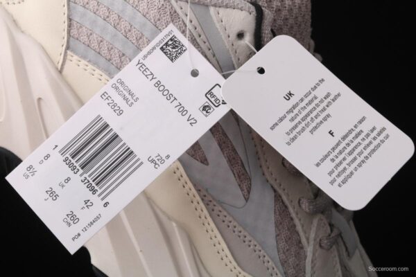 Adidas Yeezy Boost 700Static EF2829 Kanye coconut 700gray coconut 3M reflective running shoes BASF popcorn - Image 2