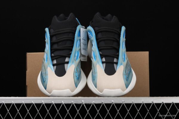 Adidas Yeezy 700V3 Azael G54850 Kanye Coconut 700V3 profiled blue and white luminous running shoes - Image 12