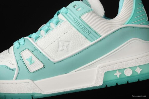 Authentic LV 2021ss early spring fashion catwalk sneakers 400N Light Green - Image 7