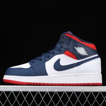 Air Jordan 1 Mid GS USA captain Zhongbang basketball shoes BQ6931-104