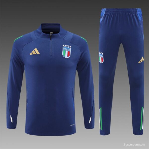 2024 Italy Navy Half Zipper Jacket+Long Pants - Image 18