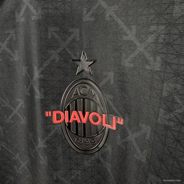 Player Version 25/26 AC Milan x OFFWHITE Black Special Jersey - Image 11