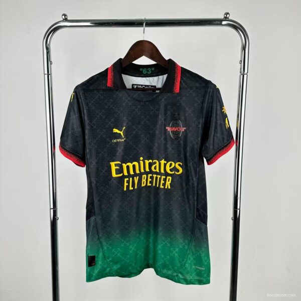 Player Version 25/26 AC Milan x OFFWHITE Black Special Jersey - Image 4