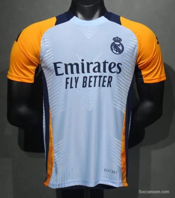 Player Version 24/25 Real Madrid Light Blue/Yellow Pre-Match Jersey - Image 2
